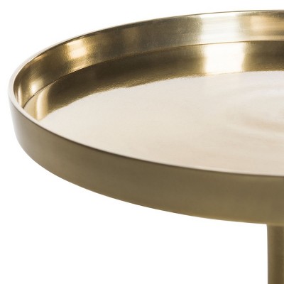 Corvus 16" Antique Brass Round Metal Side Table