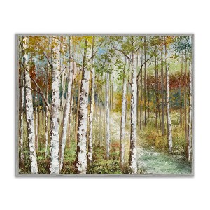 Stupell Industries Birch Orchard Grove Hiking Path Passage Impressionist Painting Framed Giclee Art, Gray, 14" x 11" - 1 of 4