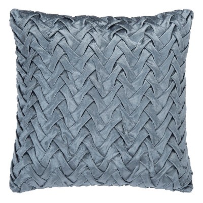 Dusty Blue Chevron Braided Texture 19" Square Throw Pillow