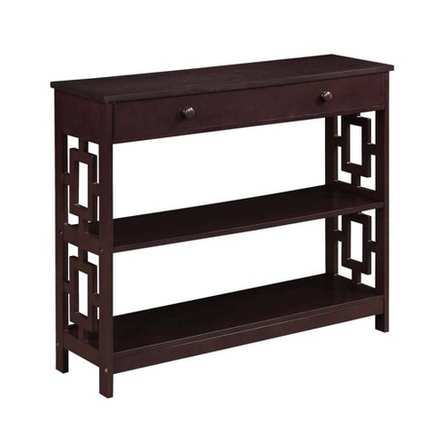 Breighton Home Town Square 1 Drawer Console Table With Shelves Espresso ...