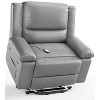 Oversized Electric Power Lift Recliner Chair w/ Heat & Massage - PU Leather Recliner for Elderly & Mobility Impaired - Adjustable Back and Legs - 3 of 4