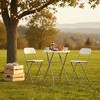 FurnitureR 31.5-Inch Round Folding Table, Portable Foldable Table, Heavy-Duty Metal Frame for Indoor Outdoor Use, Picnic, Party, Camping, Small Spaces - 2 of 4