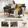 Karl Home |Linen Blend Mid-Century Modern Small Spaces Loveseat Two-Seater Sofa With Solid Wood Base - 3 of 4