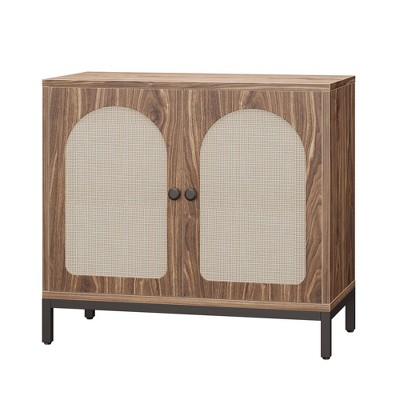 COZONY Rattan Sideboard Buffet Cabinet with Adjustable Shelf, Kitchen Storage Cabinet for Living Room Hallway Entryway
