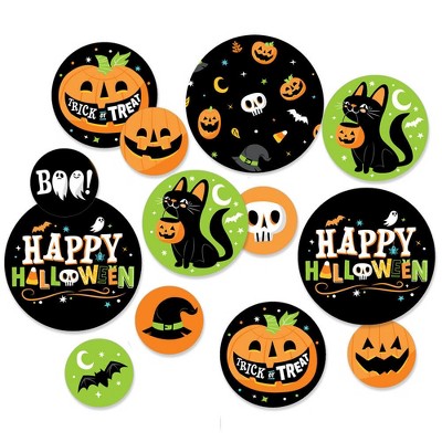 Big Dot of Happiness Jack-O'-Lantern Halloween - Kids Halloween Party Giant Circle Confetti - Party Decorations - Large Confetti 27 Count