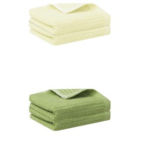 Unique Bargains Striped Pattern Highly Absorbent Quick-Drying Hand Towel for Bathroom Travel 4 Pcs - 1 of 4