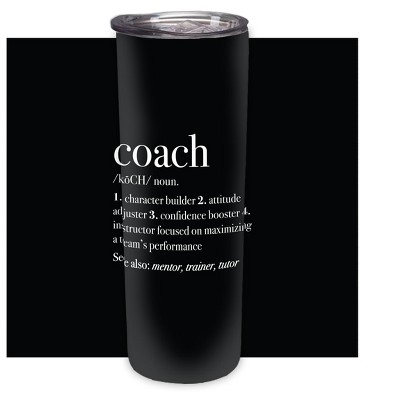 Elanze Designs Coach Definition Black White 20 ounce Stainless Steel Travel Tumbler