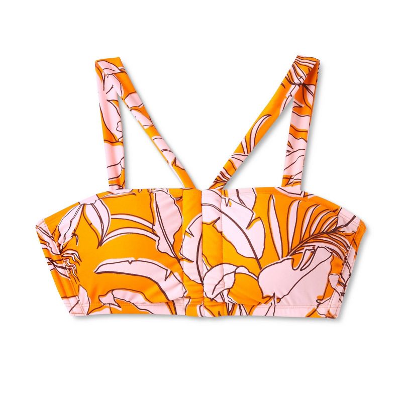 Women's Tropical Print Bralette Bikini Top - Kona Sol™ Orange, 5 of 7