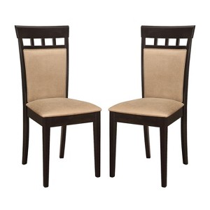 Simple Relax Set of 2 Upholstered Side Chairs in Cappuccino and Tan - 1 of 4