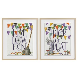 Stupell Industries Spellbound Halloween Phrases 2pc Framed Print Under Glass Set - 1 of 4