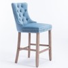 NicBex Dining Chairs Set of 2 Bar stool Upholstered Chair Contemporary Velvet Barstools with Button Tufted Decoration and Wooden Legs - 2 of 4