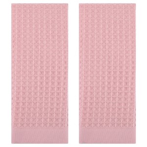 REGALWOVEN Bathroom Hotel Spa 100% Cotton Soft Absorbent Waffle Hand Towel 14 x 30 Inch 2 Pcs - 1 of 4
