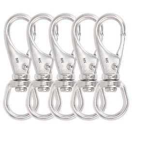 Itopfox 5-Pack Marine Grade Swivel Snap Hooks, Heavy Duty Spring Snaps for Dog Leashes, Keychains, Scuba Diving, Flag Pole Clips, Bird Feeders - 1 of 4