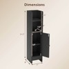 Costway Bathroom Storage Cabinet with Adjustable Shelf 1 Door & 2 Open Shelves Living Room White/Black/Brown - 3 of 4