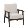 Greyson Wood Armchair Beige - CorLiving: Mid-Century Modern, Plush Cushioned, Solid Frame - 3 of 4