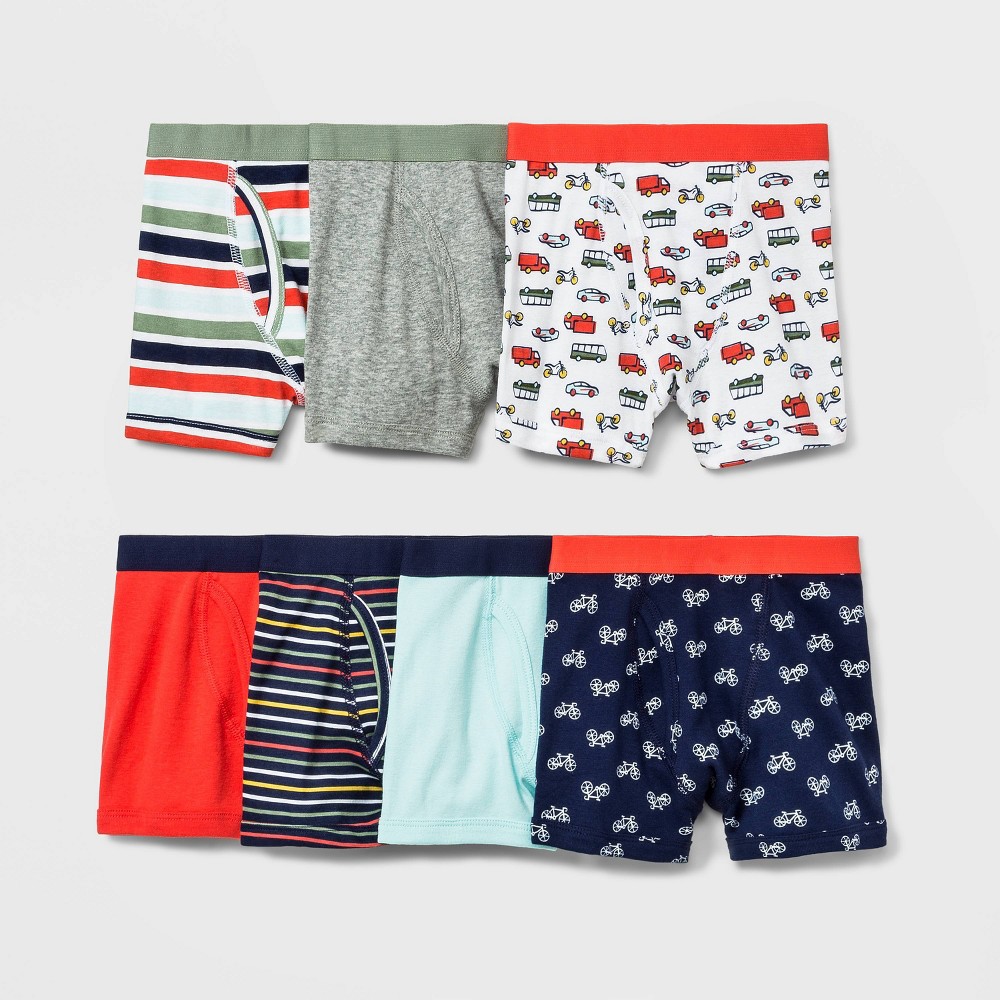 size 4T Toddler Boys' 7pk Truck Printed Boxer Briefs - Cat & Jack