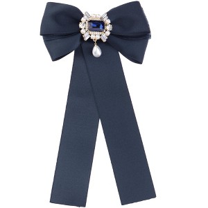 Elerevyo Women's Brooch Bowknot Costume Bow Tie with Beads - 1 of 4