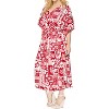 LA LEELA Women's House Daily Routine Evening Wear Holiday Casual Loungewear Loose Slit Dress Caftan Long Boho Night Shirts for Women 2X-3X Red, Turtle - 4 of 4