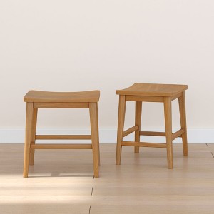 Plank+Beam 18" Solid Wood Smythe Dining Table Height Stool - 1 of 4