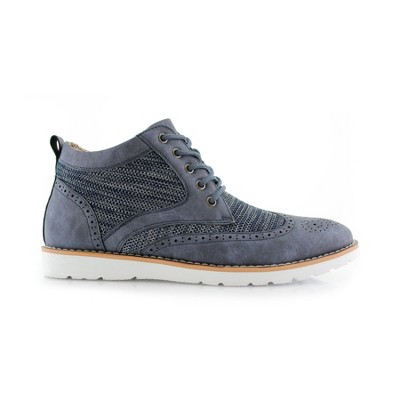 Polar Fox Mens Colbert MPX506059 Mid-Top Knitted Wing-Tip Sneaker Boots, in Blue, Size 9 — фото 2
