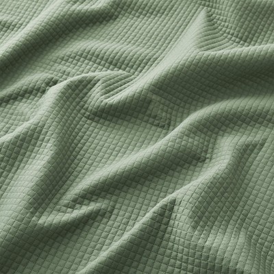 King Green Reversible Microfiber Quilt Set