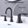 Widespread 2-Handle Bathroom Sink Faucet, Lavatory Tap with 3-Hole Setup and 360� Swivel Spout for Vanity Basin - 3 of 4