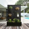 MAYEERTY Planter Box with Trellis Iron Black Louvered Classic Style 47x47x16in 3-Piece Set - 3 of 4