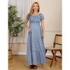 lxt-Women's Puff Sleeve Ruffle Layered Smocked Maternity Dress - 2 of 4