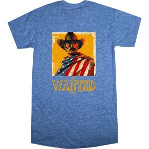 "Wanted" Cowboy With American Flag Women's Crew Neck Short Sleeve Night Shirt - 1 of 2