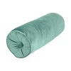 Edie@Home 7"x18" Chelsea Velvet Neckroll Lumbar Throw Pillow Cobalt: Indoor Cylinder Bolster with Button - 4 of 4
