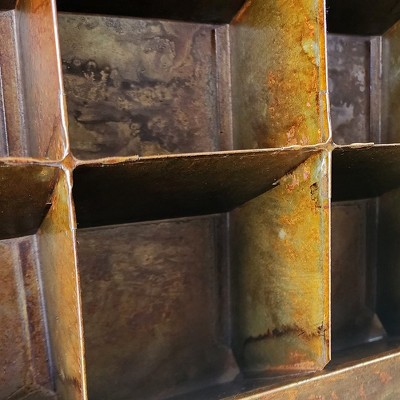 Rustic Galvanized Steel and Zinc 18-Pocket Succulent Planter