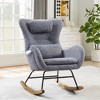 LOVMOR Rocking Chair Nursery, Modern Rocking Chair with High Backrest - 2 of 4