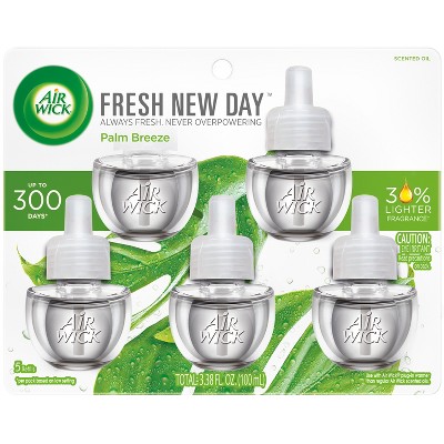 Photo 1 of Air Wick Scented Oil Fresh New Day Air Freshener - Palm Breeze - 3.38 fl oz/5pk -- MISSING 1 --