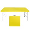 NicBex 49.21" Folding Outdoor Dining Table,Rectangle Portable Patio Table with Carrying Handle for 2 to 4 Chairs,Outdoor Furniture,Yellow - 2 of 4