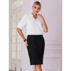 Hobemty Women's Short Sleeve Work Contrast Color V Neck Pencil Sheath Dress - image 2 of 4