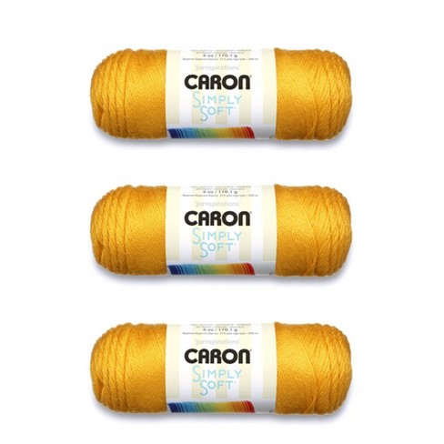 Caron Simply Soft Gold Yarn - 3 Pack Of 170g/6oz - Acrylic - 4