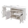 41"-79" LED L-Shaped Modern Farmhouse Sideboard Buffet Cabinet,Wood Buffet Storage Cabinet with Drawers and Shelves-The Pop Home - 4 of 4