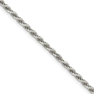 Black Bow Jewelry 2.5mm, Sterling Silver Diamond Cut Solid Rope Chain Necklace - 1 of 4
