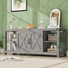 TV Stand for 65 Inch TV, Farmhouse Entertainment Center with Storage - 3 of 4