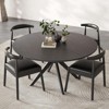 FONTOI Dining Tables, Rectangular Wood Kitchen Table with Sturdy Metal Frame, Modern Build, Black, 47.2"*47.2"*30.3" - 4 of 4