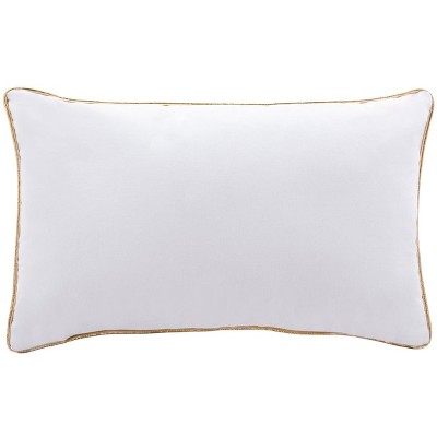 Fa La La Red and White Cotton Embroidered Pillow