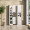 Modern Slim Bathroom Storage Cabinet with  Adjustable Shelves - Tall Freestanding Organizer - 3 of 4