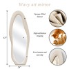 Beautyolove 24 in. W x 63 in. H Irregular Beige Flannel Wrapped Wood Framed Full Length Floor Mirror Wavy Full Body Mirror - 4 of 4