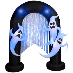 Gemmy Halloween Inflatable Ghost Archway with Flickering Black Lights and Metallic Streamers, 9 ft Tall - 1 of 4