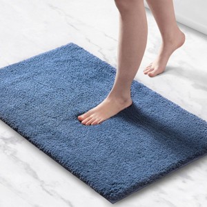 SEVOBAL Bathroom Rugs Bath Mat Rug Home Decor Carpet Shower Mat Non-Skid for Toilet Side Floor Shower Room Bathroom, Navy, 40"*24"*0.75" - 1 of 4