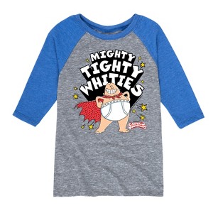 Boys' - Captain Underpants - Mighty Tighty Whities Raglan Graphic T-Shirt - 1 of 2