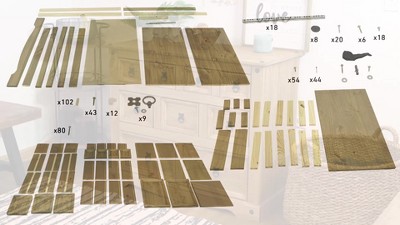 Sunnydaze Light Brown Pine 9-Drawer Farmhouse Chest