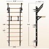 Swedish Ladder Wood Stall Bar, Suspension Trainer with Pull-Up Bar and Dip Bar Attachments, Wooden Stall Bar with 9 Strategic Rods - 2 of 4