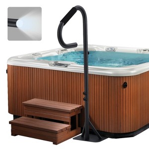 Hot Tub Handrai with Light,360¡ã Rotatable Adjustable 35"-57" Height Spa Rail with Slide-Under Base, Non-Slip Grip - 1 of 4