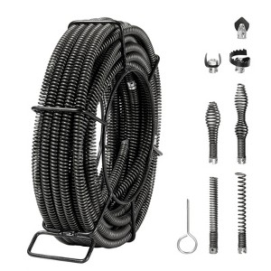 VEVOR Drain Cleaning Cable 66 FT x 5/8 Inch, Professional Sectional Drain Cleaner Cable with 7 Cutters for 0.8" to 3.9" Pipes - 1 of 4